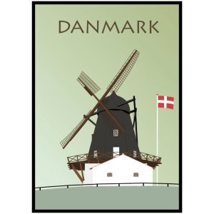 BILLEDE 30x42cm, Dansk Mølle