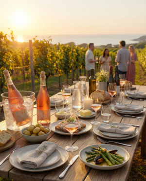 Winemakers Dinner Seafood menu på Vesterhave Vingaard